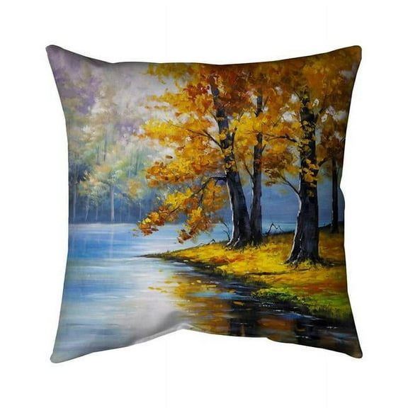 26 x 26 in. Two Trees by The Lake-Double Sided Print Indoor Pillow