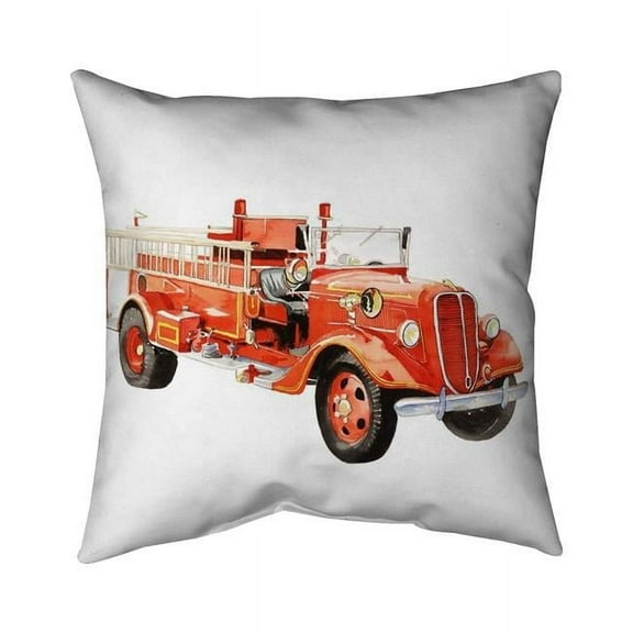 26 x 26 in. Vintage Fire Truck-Double Sided Print Indoor Pillow