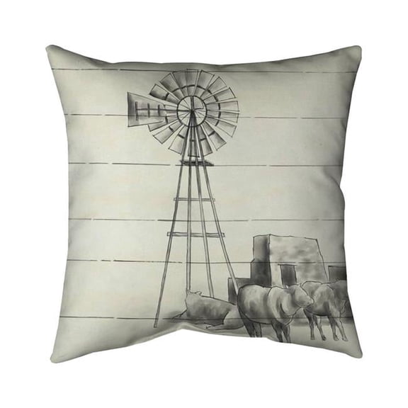 26 x 26 in. Vintage Old Texas Windmill-Double Sided Print Indoor Pillow