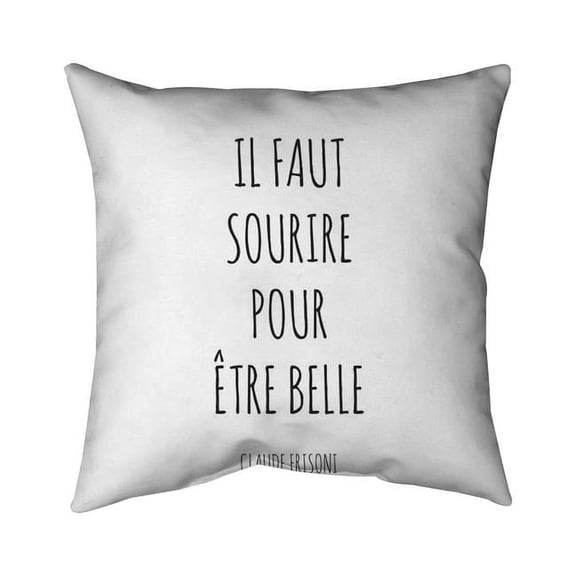 26 x 26 in. You Must Smile to Be Beautiful-Double Sided Print Indoor Pillow