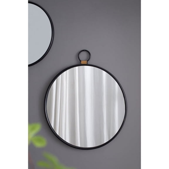 26" x 32" Circle Wall Mirror with Gold Metal Frame, Accent Mirror for Living Room, Entryway, Office On-Site