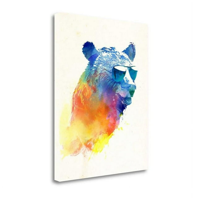 26" x 32" Sunny Bear by Robert Farkas - Print on Canvas Fabric Multi-Color