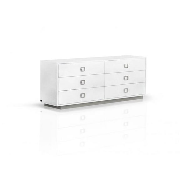 26 x 63 x 18 in. White Solid & Manufactured Wood Six Drawers Standard Dresser
