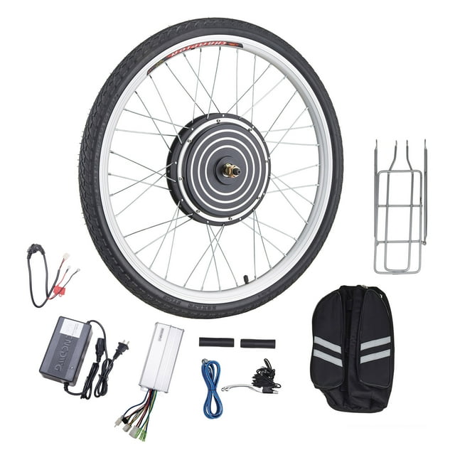 26"x1.8" Front or Rear Wheel Ebike Hub Motor Conversion Kit with Dual Mode Controller, 36V 500W or 48V 1000W