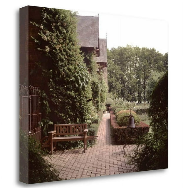 26"x21" Banc De Jardin - 27 by Alan Blaustein Print on Canvas Fabric Multi-Color