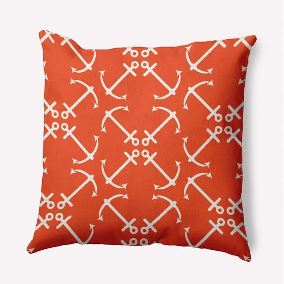 26"x26" Simply Daisy Anchors Up Poly Accent Pillow, Orange Qty 1