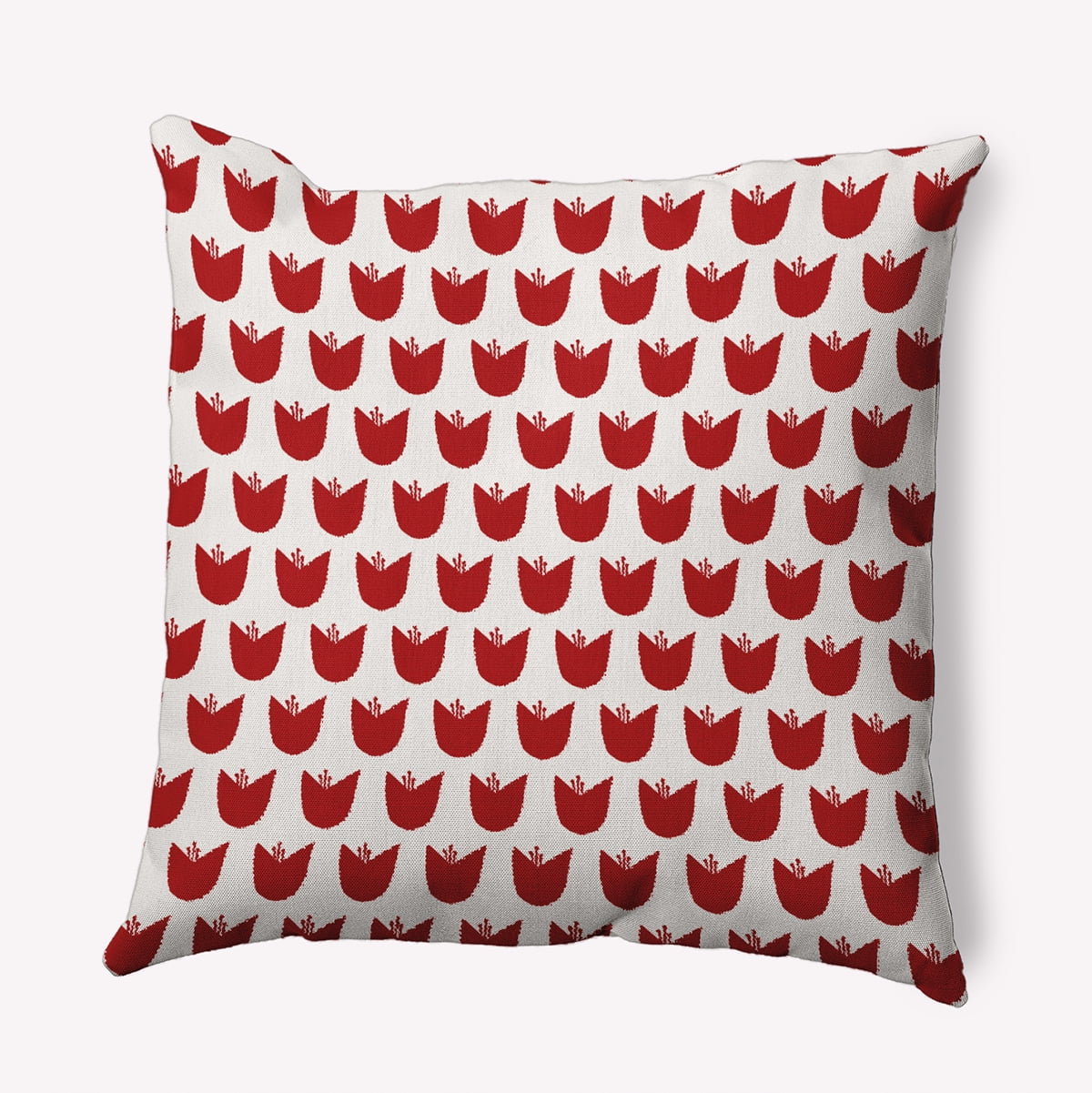 26"x26" Simply Daisy Simple Tulip Design Poly Accent Pillow, Red Qty 1