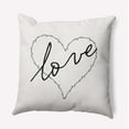 thumbnail image 1 of 26"x26" Simply Daisy Valentines Love, Hugs & Kisses Poly Accent Pillow, Black-White Qty 1, 1 of 5