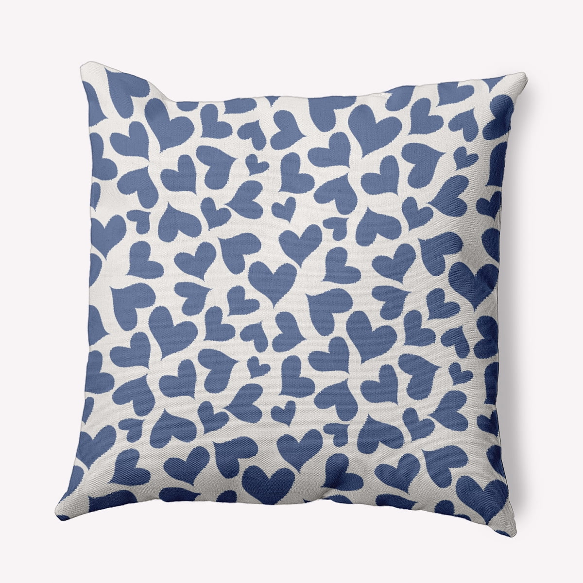 26"x26" Simply Daisy Valentines Patterned Hearts Poly Accent Pillow, Blue Qty 1