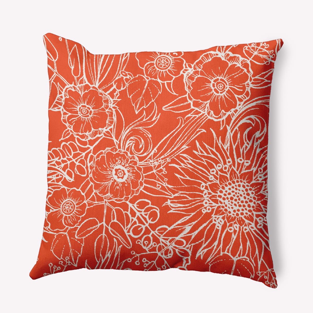 26"x26" Simply Daisy Zentangle Poly Accent Pillow, Orange Qty 1