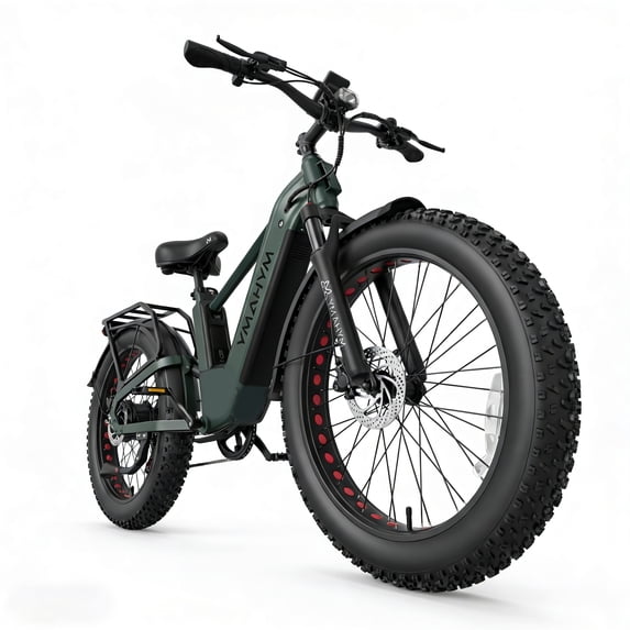 26"x4"Fat Tire 2000W Peak Power Electric Bike for Adults - 28MPH, 48V 18Ah (85 Miles Max), All-Terrain Ebike with Full Suspension & 11" Ultra-Comfort Seat - Conquer Snow, Sand & Trails