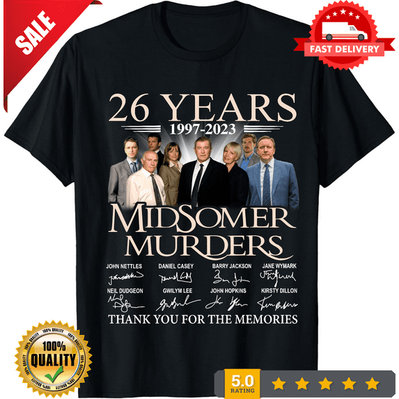 26 years Midsomer Murders 1997 2023 Thank You Memories T Shirt, LIMITED EDITION-TH63238