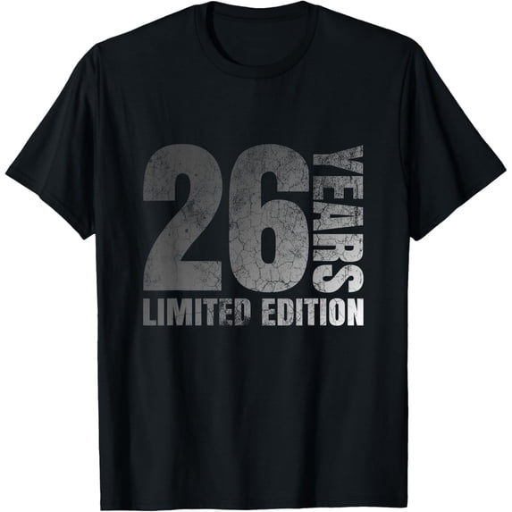 26 years old men gift 26 birthday gift for women T-ShirtMen and women, Black T-shirt, size: Extra large