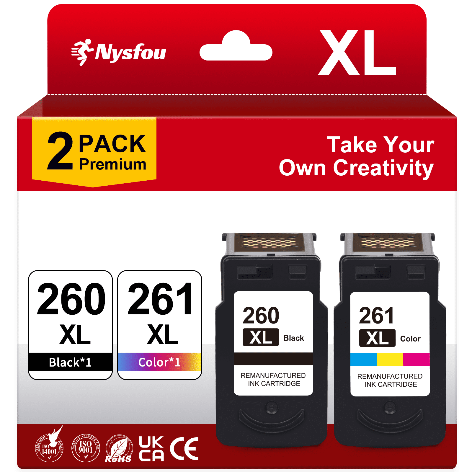 260 261 Ink Cartridges for Canon 260/261 Ink 260 261 Ink Cartridge for Canon TS5320 TS6420 TR7020 TR7022 Printer ( Black, Tri-Color)
