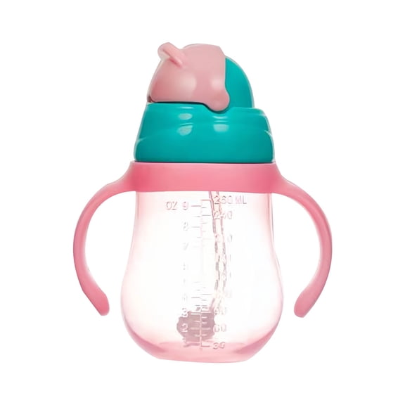 260/330ml Portable Baby Leak Proof Drinking Water Bottle Straw Cup with Handles