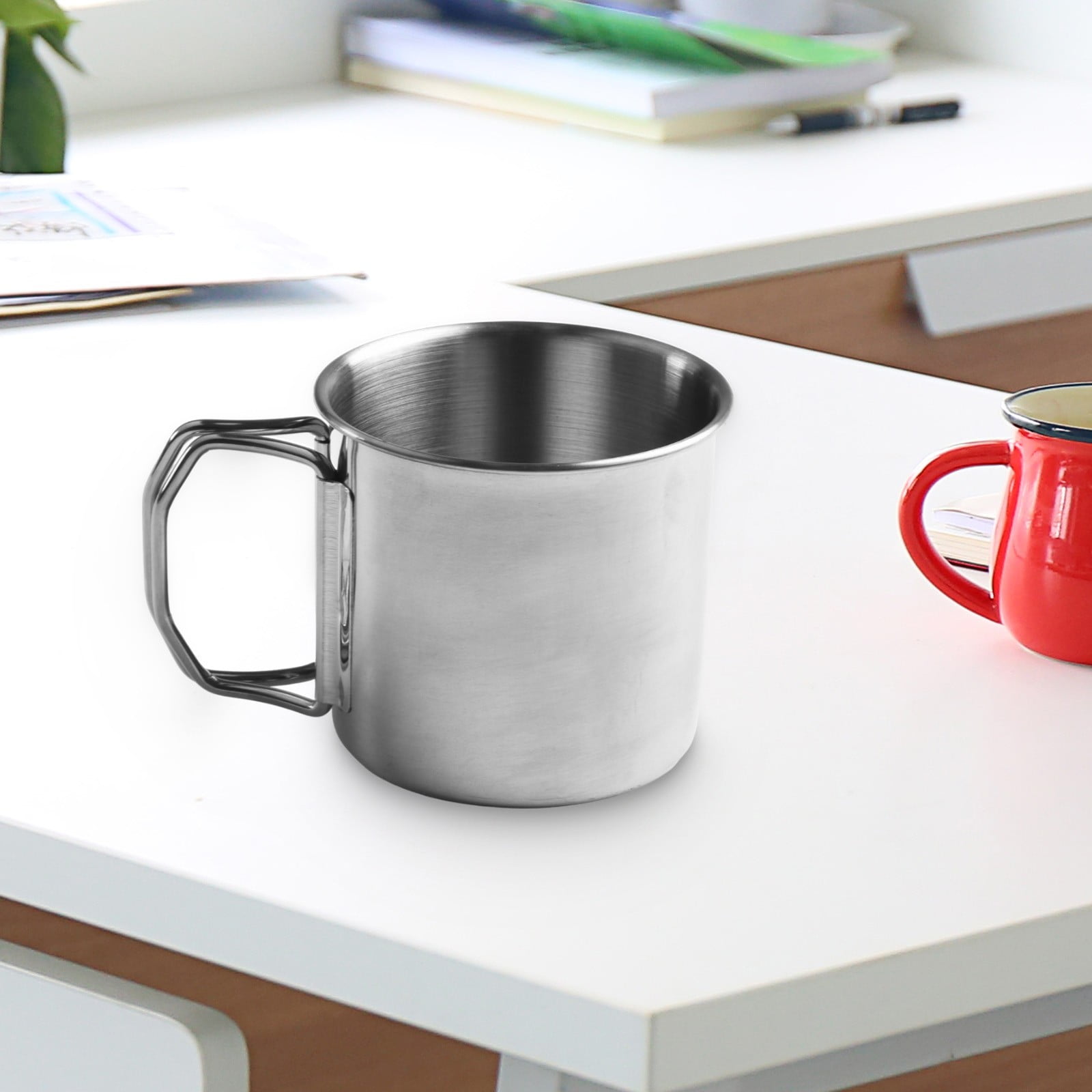 260/350/660ML Stainless Steel Folding Handle Travel Mug for Coffee