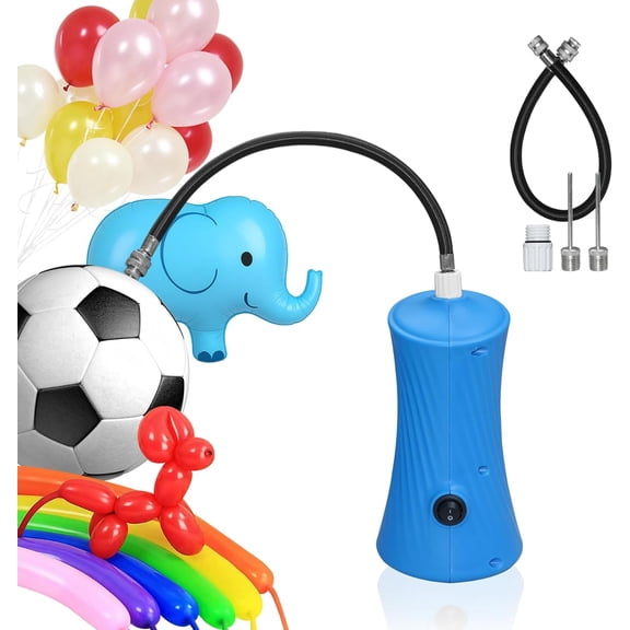 260 Balloon Pump Electric, Portable Automatic Dual Nozzle Inflator with Tying Tools for Long Animal Balloons Birthday Gender Reveal Baby Shower Balloons Party Decorations