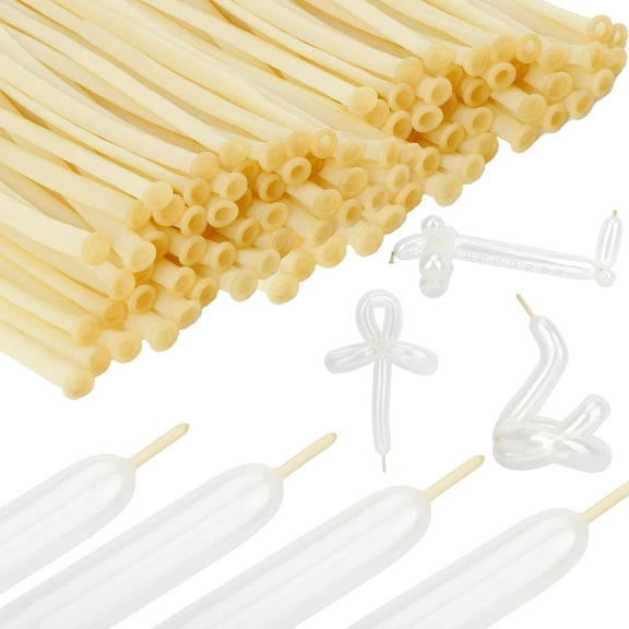 260 Balloons 100 Count Clear Long Latex Balloons for Twisting Animals, Arch Decor, Events, Wedding, Birthday Parties