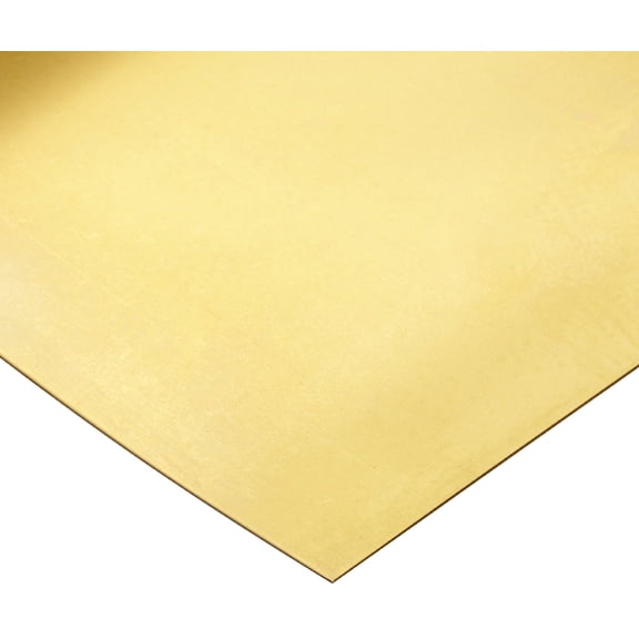 260 Brass Sheet, Unpolished (Mill) Finish, H02 Temper, ASTM B19/ASTM B36, 0.005" Thickness, 12" Width, 120" Length CA3