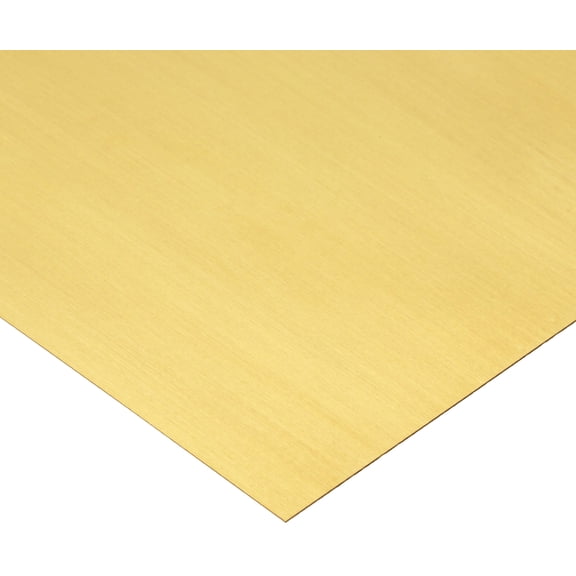 260 Brass Sheet, Unpolished (Mill) Finish, H02 Temper, ASTM B19/ASTM B36, 0.005" Thickness, 6" Width, 180" Length CA2