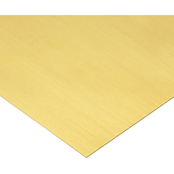 260 Brass Sheet, Unpolished (Mill) Finish, H02 Temper, ASTM B19/ASTM B36, 0.012" Thickness, 6" Width, 100" Length CA1