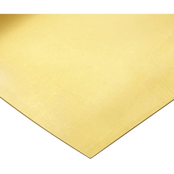 260 Brass Sheet, Unpolished (Mill) Finish, H02 Temper, ASTM B19/ASTM B36, 0.018" Thickness, 6" Width, 100" Length CA3