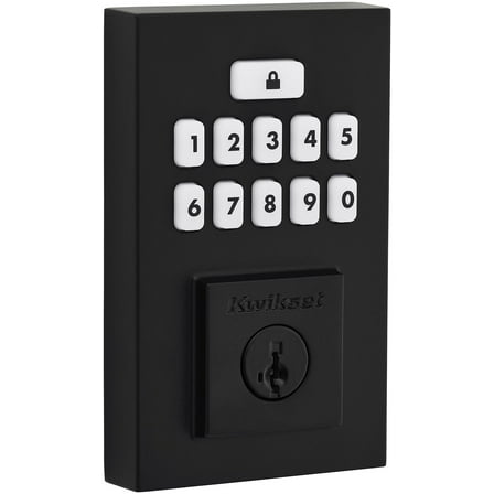 Kwikset SmartCode 260 Keypad Deadbolt Lock Contemporary Style - SmartKey Security - Matte Black