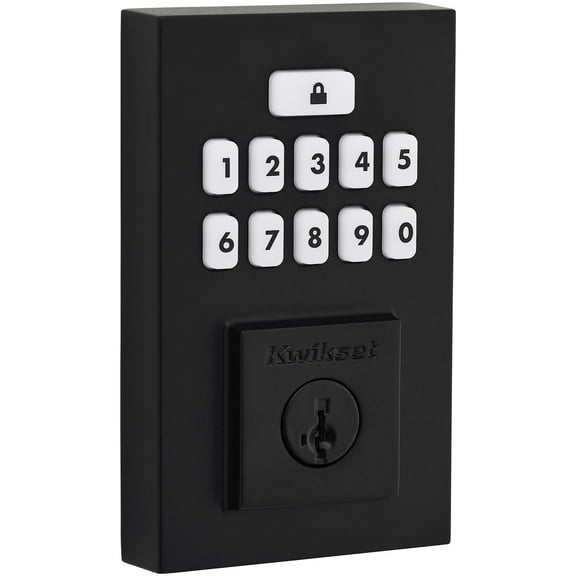 Kwikset SmartCode 260 Contemporary Matte Black Keypad Single Cylinder Electronic Deadbolt Featuring SmartKey Security