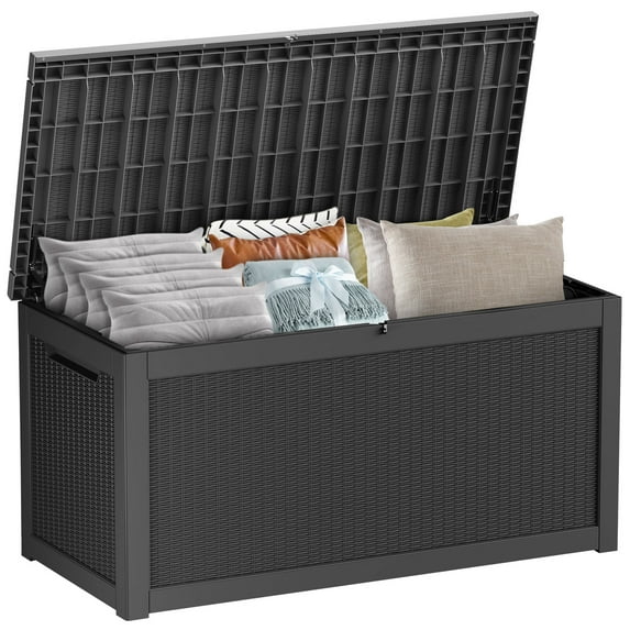 260 Gallon Lockable Patio Outdoor Storage Resin Deck Box,Waterproof and ...