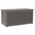 thumbnail image 1 of 260-Gallon Outdoor Storage Box with Rattan Effect and Gas Spring-light coffee, 1 of 6
