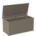 thumbnail image 1 of 260 Gallon Rattan Deck Box, Lockable Waterproof Storage Box for Poolside, Patio, Garden, Home and Balcony - Brown, 1 of 9