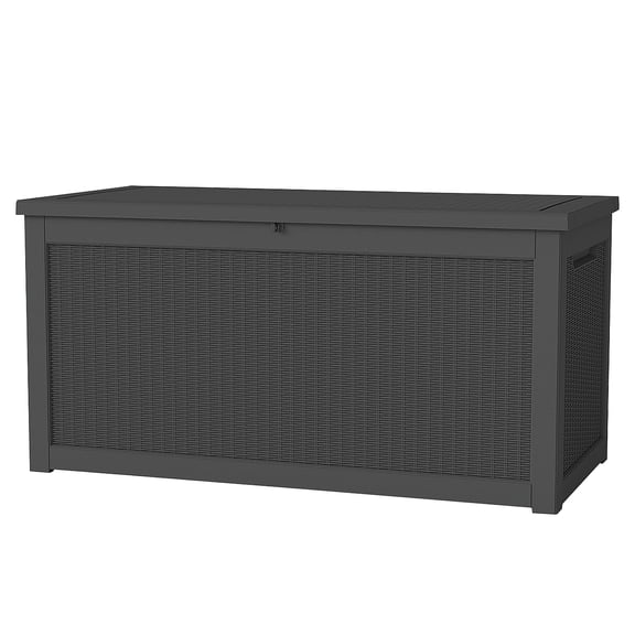 LEDMOMO Extra Large Waterproof Lawn Storage Box with Ergonomic Handles for Outdoor Use