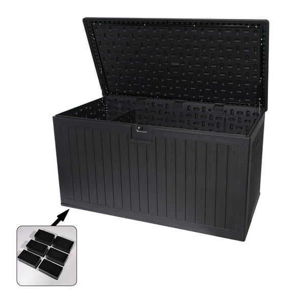 260-Gallon Waterproof Deck Box - Lockable Extra Large Resin Storage for Patio, Pool & Garden