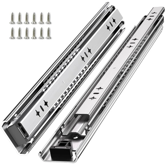 260 Lbs Heavy Duty Drawer Slides 1 Pair 8 10 12 14 16 18 20 24 26 30 32 40 Inch Full Extension Ball Bearing Sliding Rails Cabinet Runners Tracks Tool Box Glides (53mm Wide)-40"