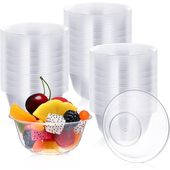 260 Pcs 9 oz Clear Dessert Bowls Disposable Hard Plastic Serving Bowls for Soup Salad Ice Cream Parties Catering Weddings Picnics Home or Event Party Supplies