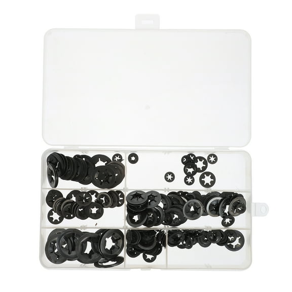 MIPCASE 260 Pcs Lock Washer Manganese Steel Black with Spring Force for Industrial Production