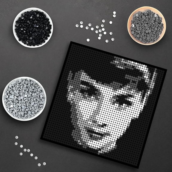 260 Piece Building Tile Bulk, Round 1x1, Compatible with Lego Parts and Pieces: (Color:Black)