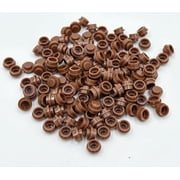 260 Piece Building Tile Bulk, Round 1x1, Compatible with Lego Parts and Pieces ColorBrown