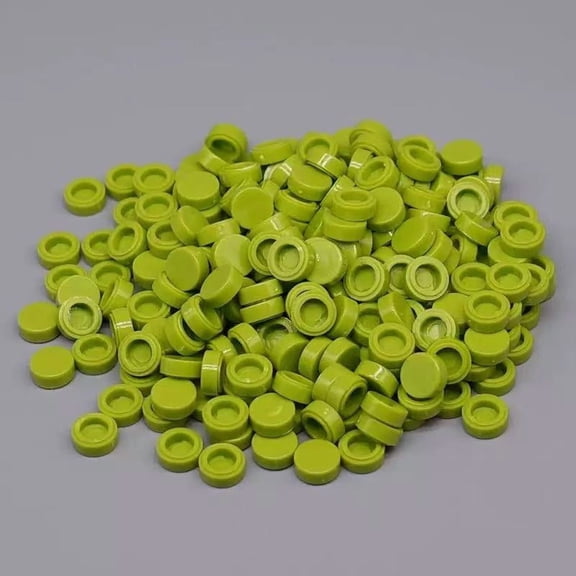 260 Piece Building Tile Bulk, Round 1x1, Compatible with Lego Parts and Pieces: (Color:Grass Green)