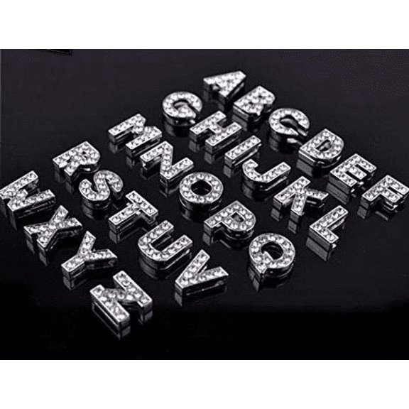 260 Pieces A-Z Full Rhinestones Slider Alphabet Letter Charms Letters, 8 mm Rhinestone Alphabet Charms Letters