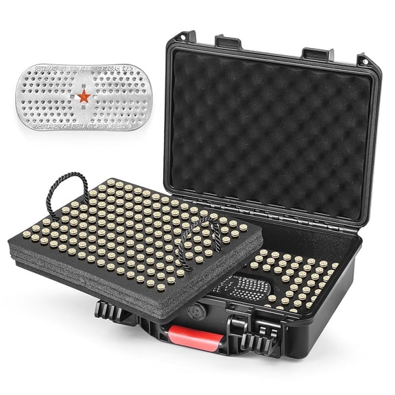 260 Rounds 45acp/.40 S&W Ammo Storage Case, Waterproof/Lockable/Travel/Hard ammo box, Bullet Safe Storage Box for 10mm Auto/.40 S&W/.40 Super