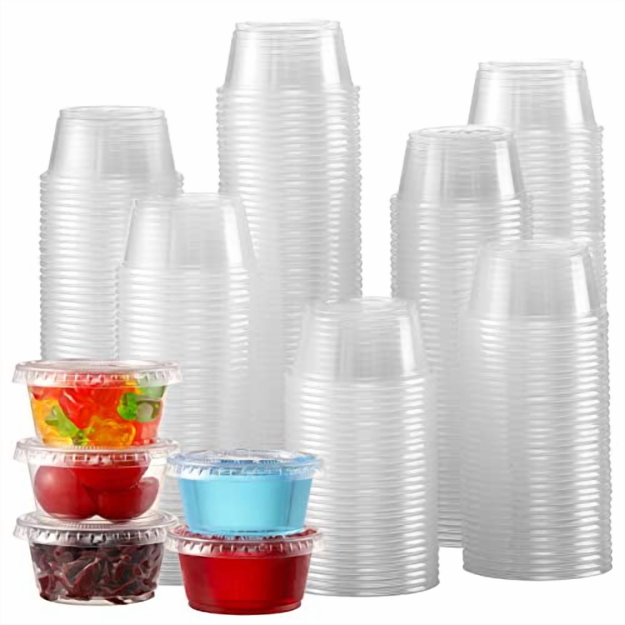 [260 Sets - 2 oz ] Jello Shot Cups, Small Plastic Containers with Lids ...