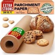 260 Sq.Ft Unbleached Parchment Paper for Baking   Roll with Cutter, Heavy Duty Non-Stick Brown Parchment for Baking, Cooking, Grilling, Steaming and Air Fryer, 15in x 210ft by Baker s Signature