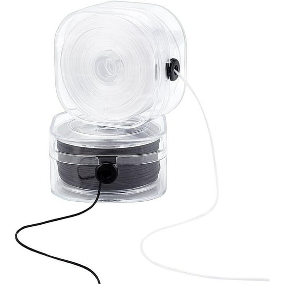 260 Yards Nylon Satin String 0.5mm Bracelet Making String Beading String Thread for Chinese Knot Making Jewelry Thread Clay Bead String for Jewelry Making, Black White