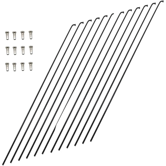 260 mm /10.2 Inch Stainless Steel Spokes Bike Spokes Bicycle Spokes 14G Spokes Black Bike Spokes 26 Inch Mountain/Road Bikes with 14mm Spoke Caps 12PCS
