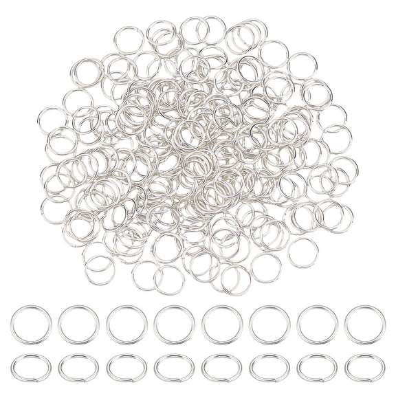 260 pcs 10mm Brass Open Jump Rings Unsoldered Wire 18-Gauge for Jewelry Making Silver