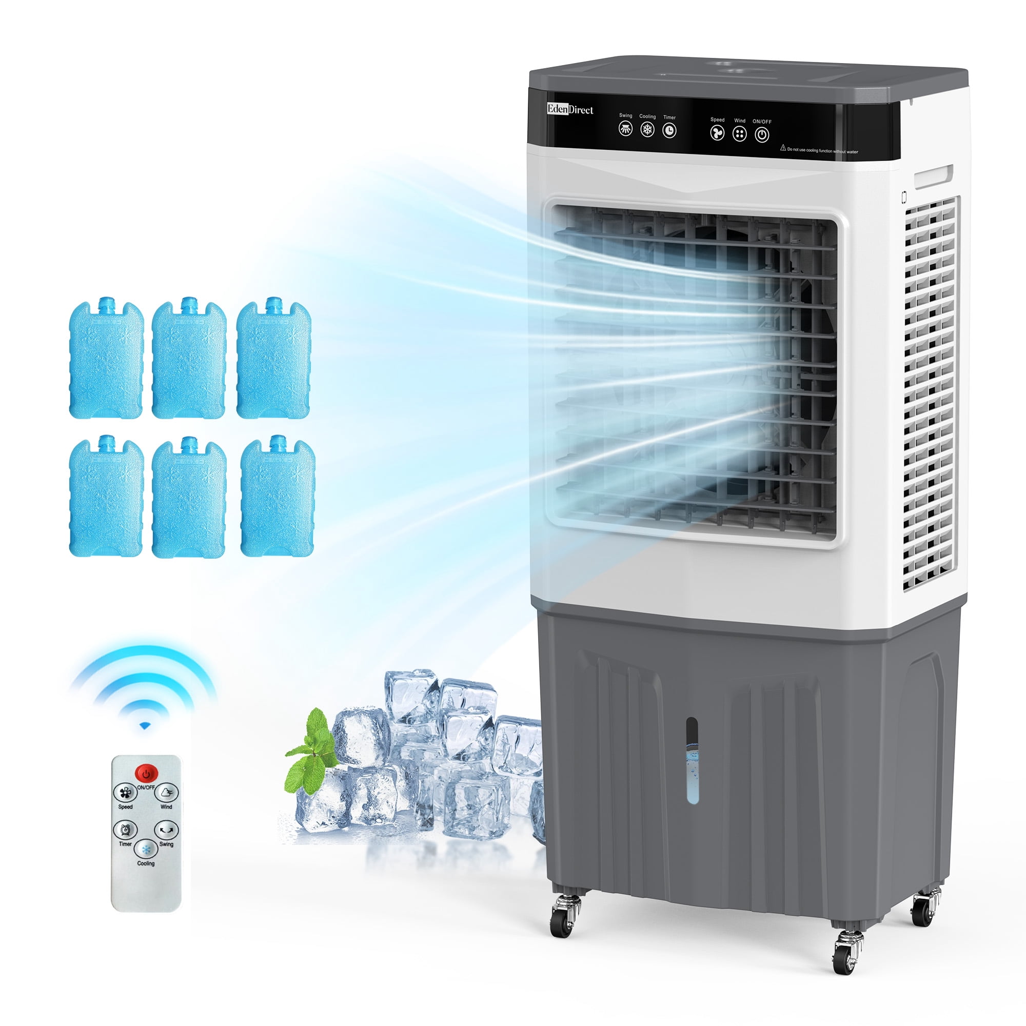 2600 Air Volume CFM Portable Evaporative/Swamp Cooler for 500 sq. ft. Cooling Area