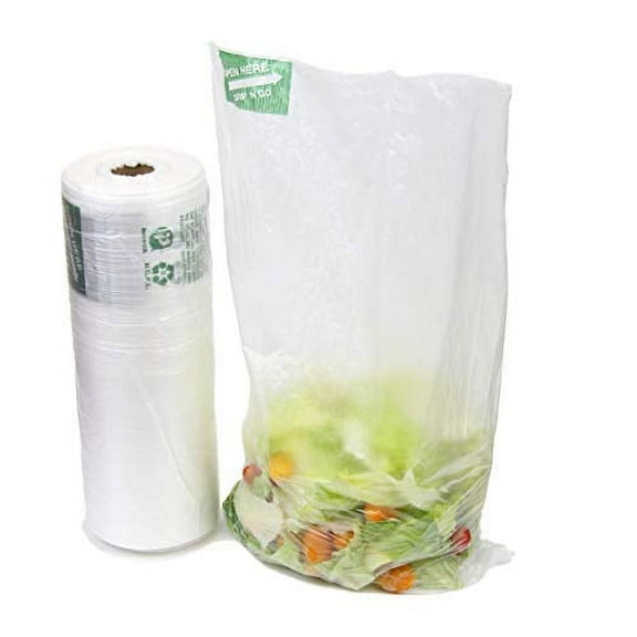 2600 Ct 12"x 20" Large Plastic Produce Bag Roll, US Made HDPE, Durable Clear Food Storage Saver for Fruit Vegetable Bakery Snack Grocery Bags