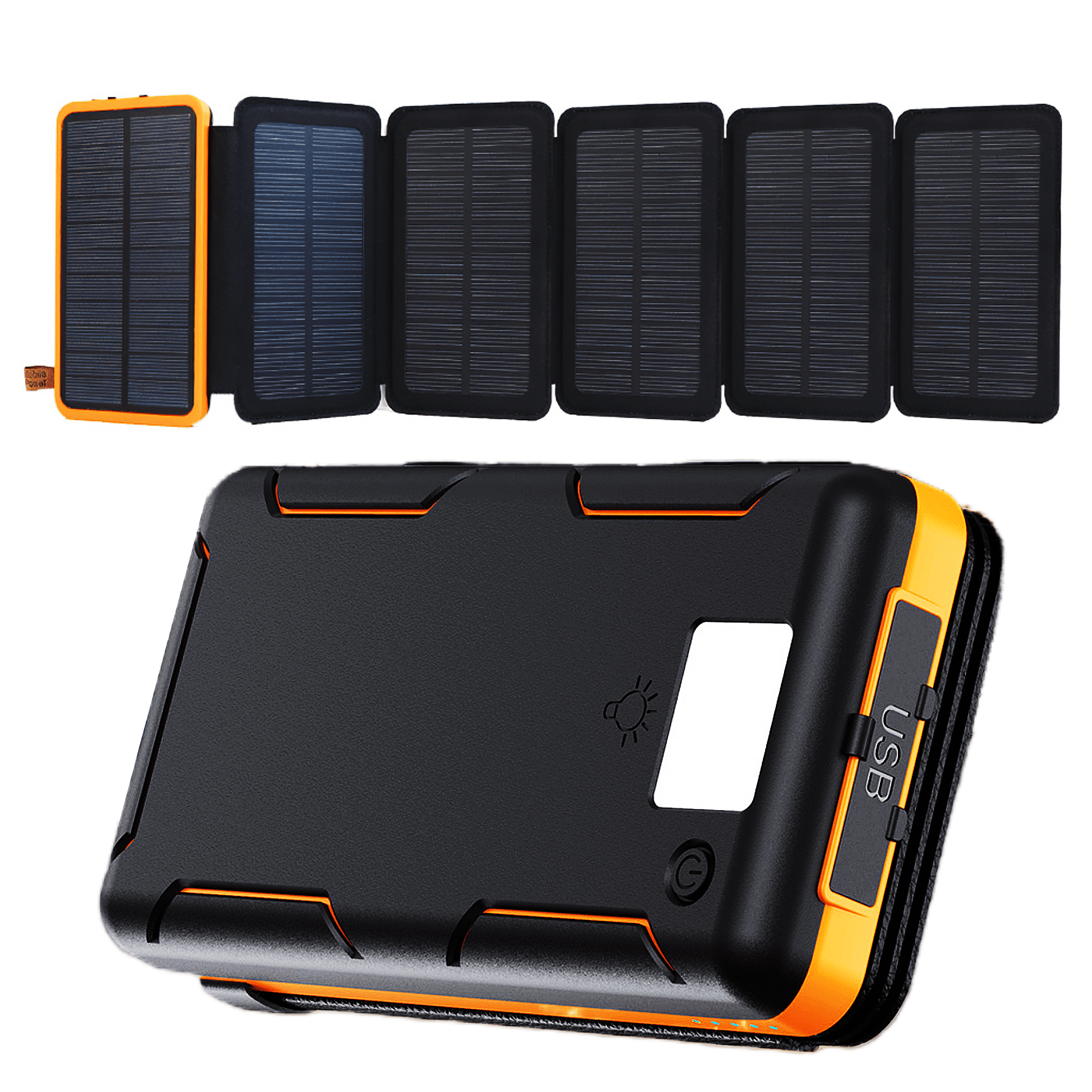 26000mAh Solar Power Bank With 6 Solar Panels,DFITO Folding Solar Power Bank External Battery with Flashlight for Cell Phone