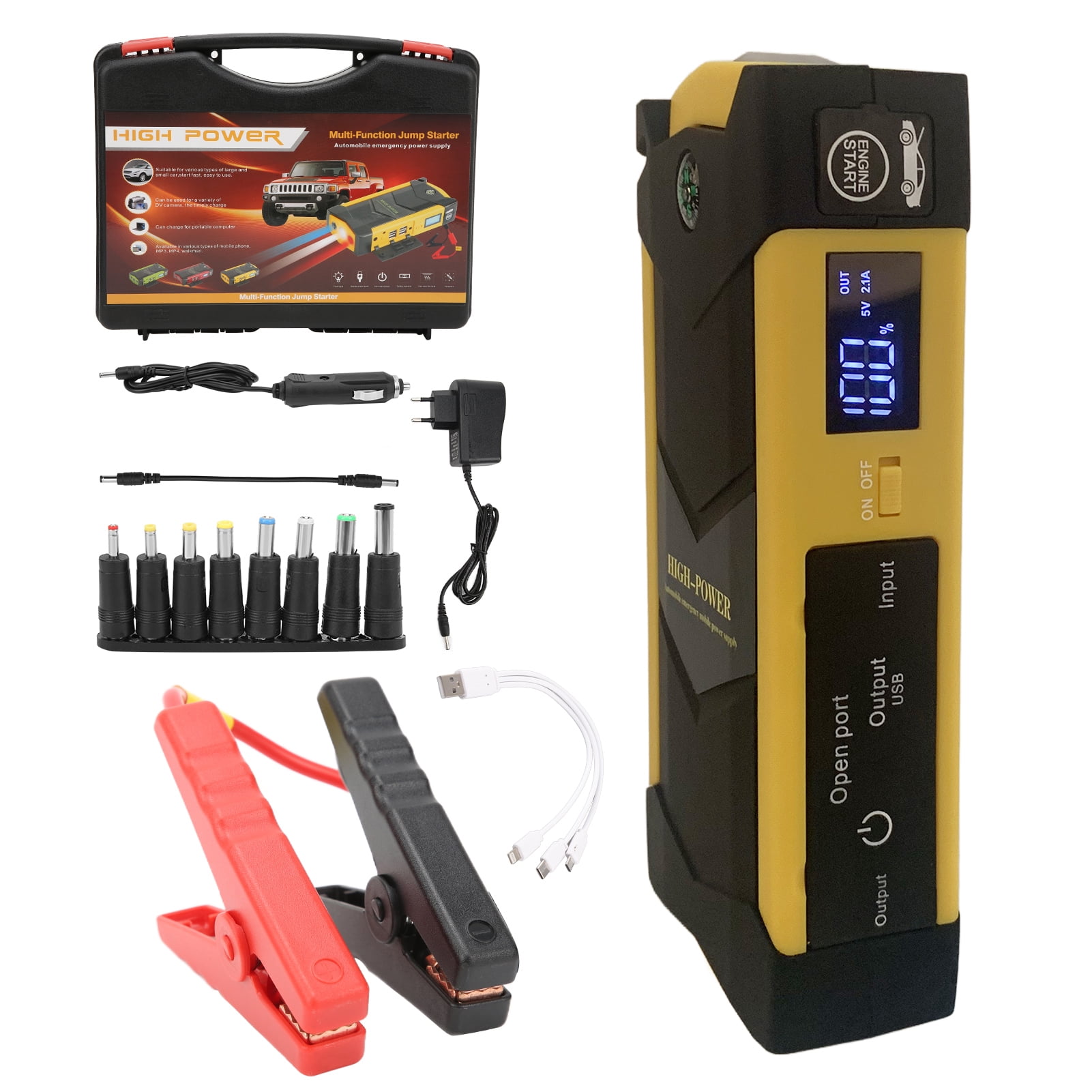 26000mAh Car Jump Starter 12V LED Intelligent Digital Display Auto ...